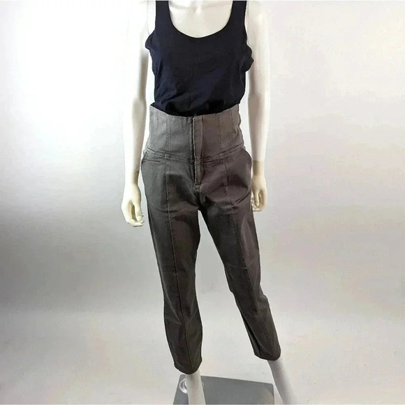 ASOS Grey High Waisted Cropped Pants 6 - Picture 1 of 7